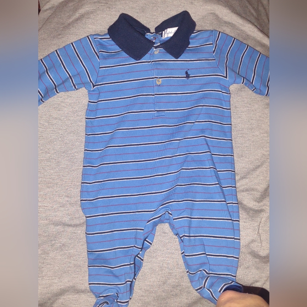 Ralph Lauren Blue Striped Kids Bodysuit